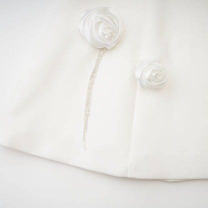 Rosalie white faux-flower mini dress - Miss Rosier - Women's Online Boutique